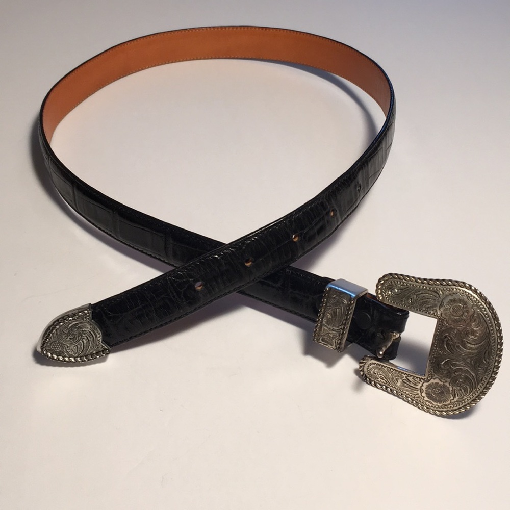 Silver Creek Black Leather Texas Southern Belt